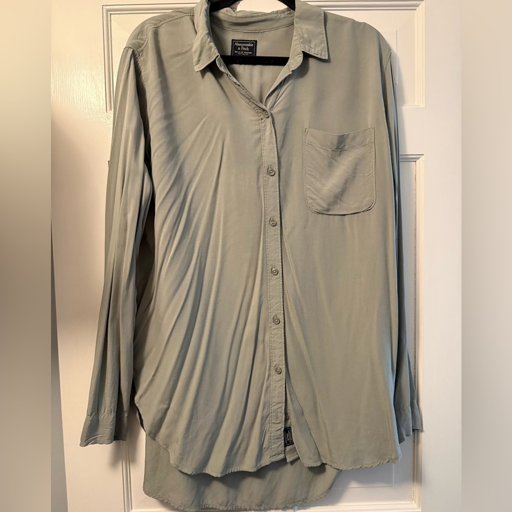 Abercrombie & Fitch Casual Button-Up Shirt - Sage Green